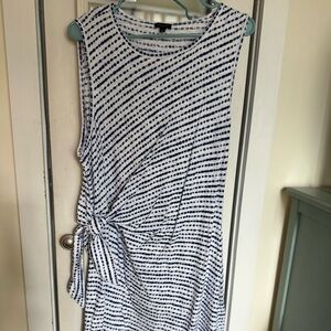 Striped Sleeveless Dress with Side Tie